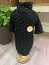 Camiseta Canelada Bolinha Preta para cachorro e gato