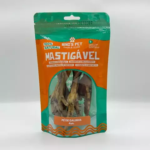 Mastigável Natural para cães Pé de Galinha - 4 UN