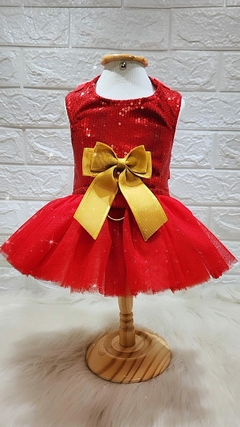 Vestido Peitoral Natal com Laços Removíveis para cachorro (acompanha guia) - loja online