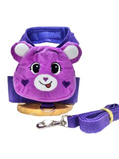 Peitoral Mochila Ursinhos Amorosos Roxo para cachorro e gato - Estilo de Vida Pet