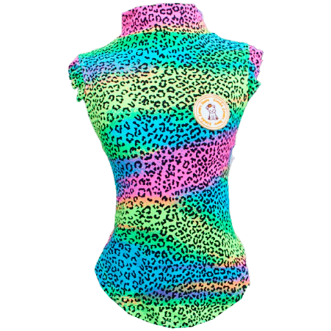 Camiseta Regatinha Oncinha Colorida com Proteção UV para cachorro