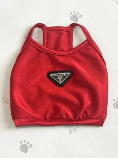 Regatinha Cropped Grife Inspiração Vermelha para cachorro e gato - comprar online