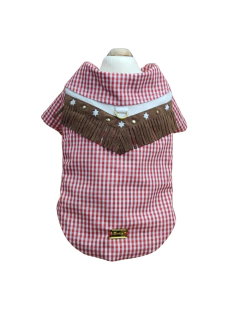 Imagem do Camisa Junina Fazendeiro Xadrez Vermelho para cachorro e gato