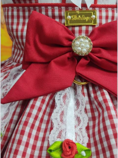 Vestido Junino Fazendeira Xadrez Vermelho para cachorro e gato - comprar online