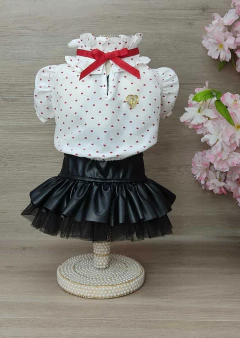 Blusa Cropped Love Off Corações Vermelho para cachorro e gato - comprar online