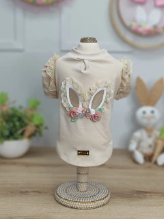 Baby Look Camel Páscoa Coelha para cachorro e gato