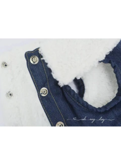 Casaco Jeans Pelúcia Alpaca para cachorro e gato - Estilo de Vida Pet