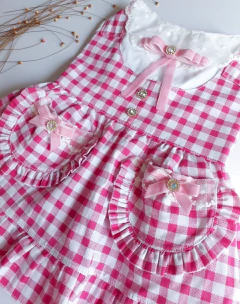 Vestido Piquenique Pink para cachorro e gato - Estilo de Vida Pet