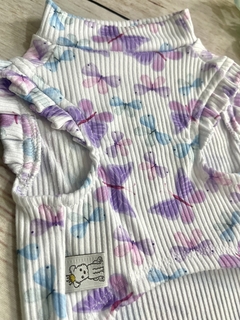 Camiseta Regatinha Borboletas Lilás para cachorro e gato - Estilo de Vida Pet