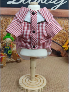 Camisa Junina Fazendeiro Xadrez Vermelho para cachorro e gato - comprar online