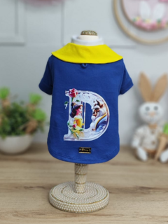 Camiseta Azul Fera para cachorro e gato