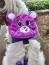 Peitoral Mochila Ursinhos Amorosos Roxo para cachorro e gato