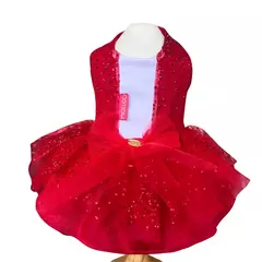 Vestido Anelise Natal Vermelho para cachorro e gato