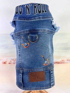 Colete Jeans Dog`N`Roll para cachorro e gato - Estilo de Vida Pet