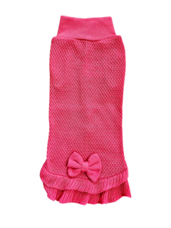 Vestido de Tricô Naná Rosa Chiclete para cachorro e gato - Estilo de Vida Pet