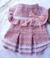 Casaco Boneca Tweed Rosa para cachorro e gato