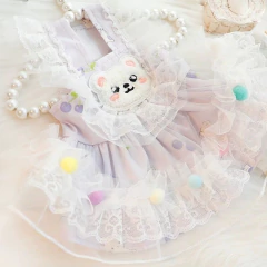 Vestido Ursinho Voal Lilás para cachorro e gato na internet
