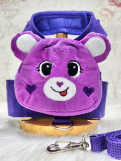 Peitoral Mochila Ursinhos Amorosos Roxo para cachorro e gato - comprar online