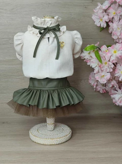 Blusa Cropped Love Linho Verde para cachorro e gato - comprar online