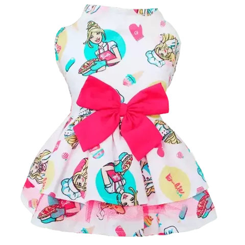 Vestido Barbie Confeiteira para cachorro