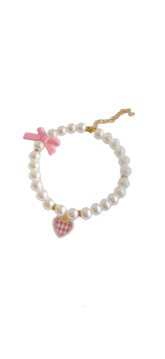 Gargantilha em Pérolas Laço para cachorro e gato - Estilo de Vida Pet