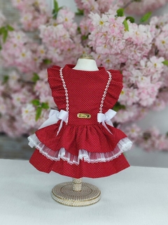 Vestido Doce Infância Poá Vermelho para cachorro e gato na internet