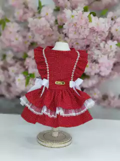 Vestido Doce Infância Poá Vermelho para cachorro e gato na internet