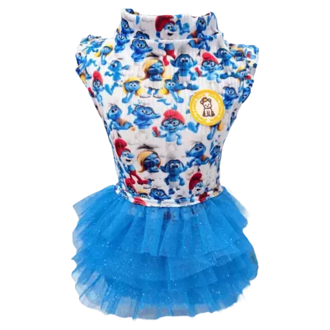 Regatinha Smurfs com Tutu para cachorro e gato