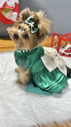 Vestido Natal Lovely Verde para cachorro e gato - Estilo de Vida Pet