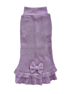 Vestido de Tricô Naná Lilás para cachorro e gato - Estilo de Vida Pet