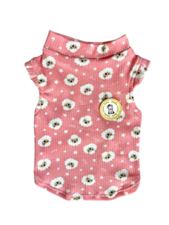 Camiseta Regatinha Ovelhinha Rosa para cachorro e gato
