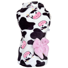 Colete de Inverno Fleece Vaquinha Rosa para cachorro e gato - loja online