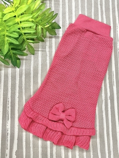 Vestido de Tricô Naná Rosa Chiclete para cachorro e gato