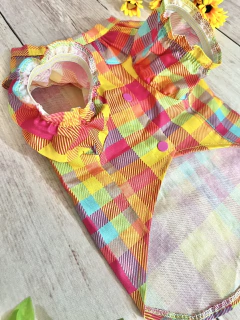 Blusinha Pet Gola Boneca Xadrez Pink para cachorro e gato - Estilo de Vida Pet