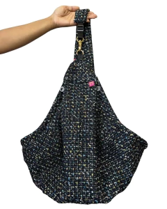 Sling Tweed Preto Brilhos para cachorro - comprar online