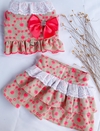 Conjunto Cropped e Mini Saia para cachorro e gato