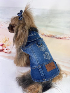 Colete Jeans Glow para cachorro e gato - Estilo de Vida Pet