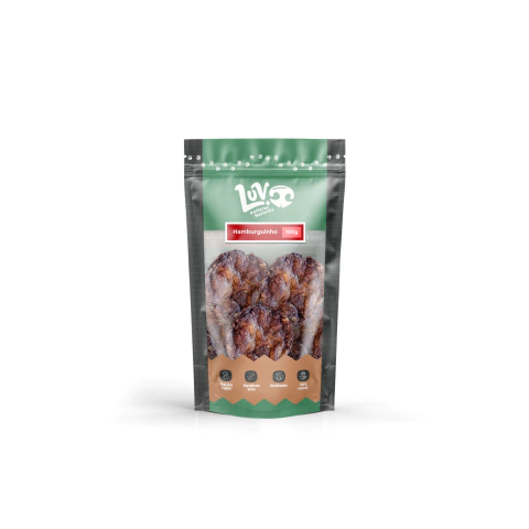 Hamburguinho Bovino 100g Petisco Natural para Cães e Gatos