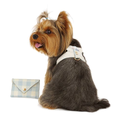 Peitoral Classic Xadrez Azul Bolsinha para cachorro - comprar online