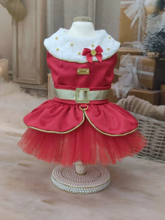 Vestido Natal Encanto Noela Vermelho para cachorro e gato