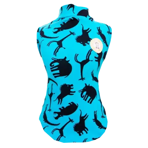 Camiseta Regata Bichos Azul com Proteção UV para cachorro