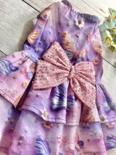 Vestido Borboletas e Pérolas para cachorro - Estilo de Vida Pet
