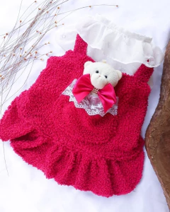 Imagem do Salopete de Inverno com Ursinho Pink para cachorro e gato