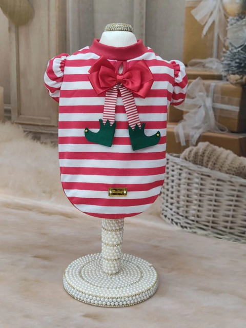 Baby Look Natal Encanto Elfa para cachorro e gato