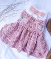 Vestido Boneca Tweed Rosa para cachorro e gato