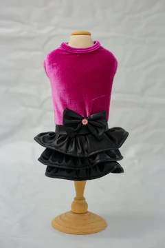 Vestido Pink Mini Saia Couro para cachorro e gato - loja online