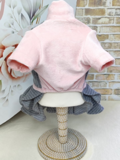 Vestido Delicate Risca de Giz Blusa Rosa para cachorro e gato - comprar online