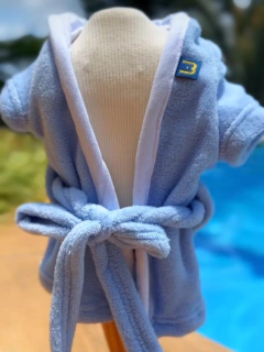 Imagem do Roupão Azul Bebê Forrado para cachorro e gato