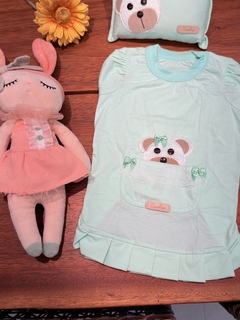 Pijama Pet - Camisola Ursinho Verde Bebê para cachorro e gato