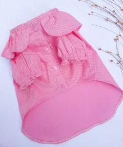 Camisa Gola Boneca Rosa Poá para cachorro e gato - comprar online